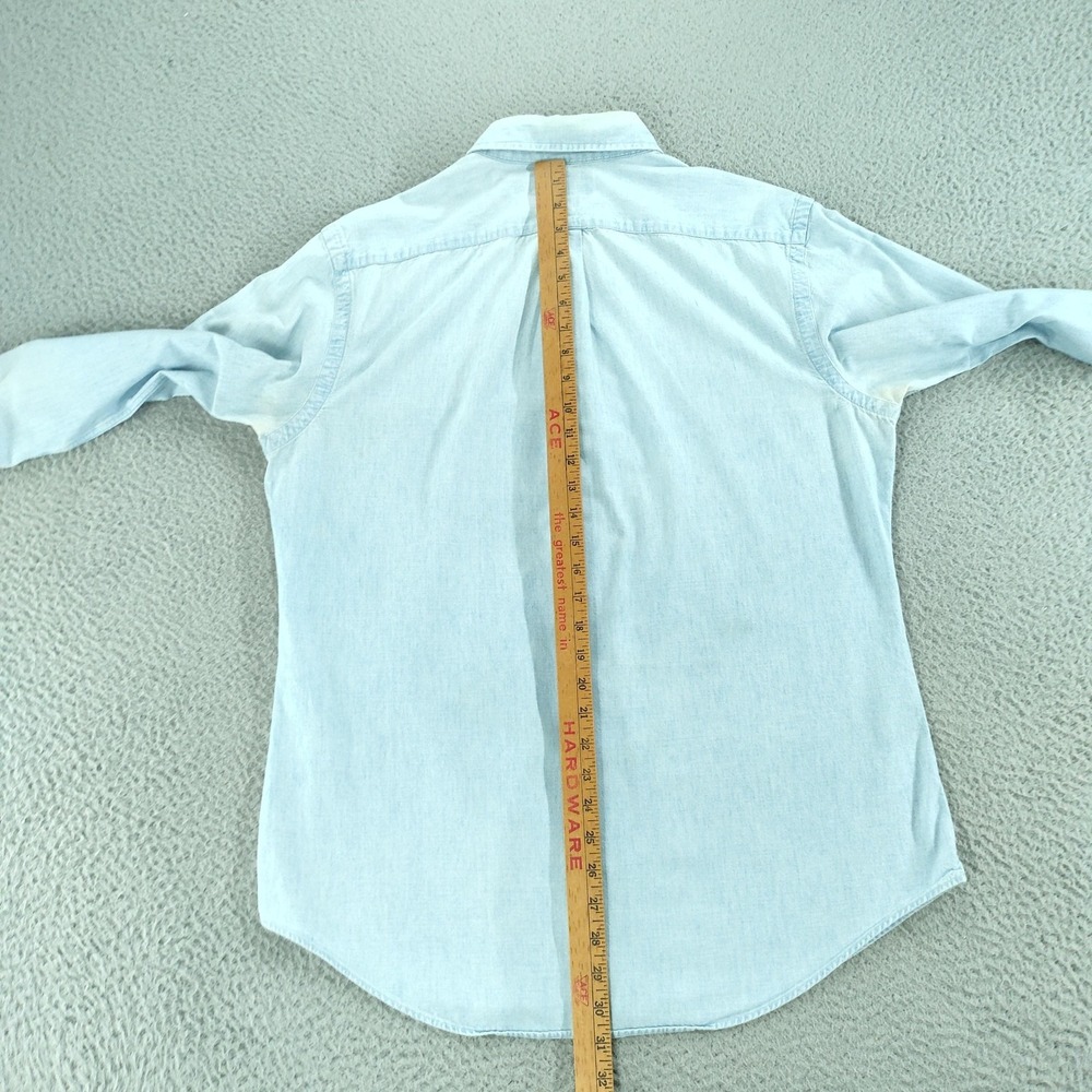 Ralph Lauren Shirt Men Large Light Blue Denim Custom Fit Button Down Long Sleeve - Picture 12 of 16